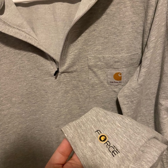 CARHARTT FORCE® RELAXED FIT MIDWEIGHT LONG-SLEEVE QUARTER-ZIP MOCK-NECK T-SHIRT - Picture 5 of 7